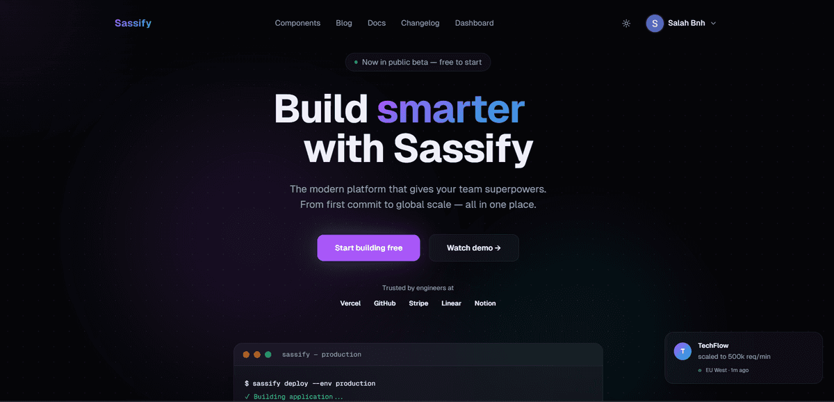 Sassify — SaaS Template